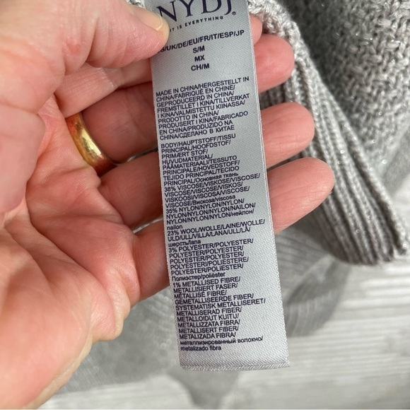 NYDJ Draped Wool Blend Cardigan Gray Size S/M - Picture 11 of 14